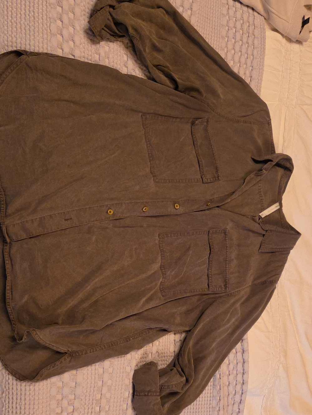 Babaton Olive-Green Lightweight Utility Blouse Xl
